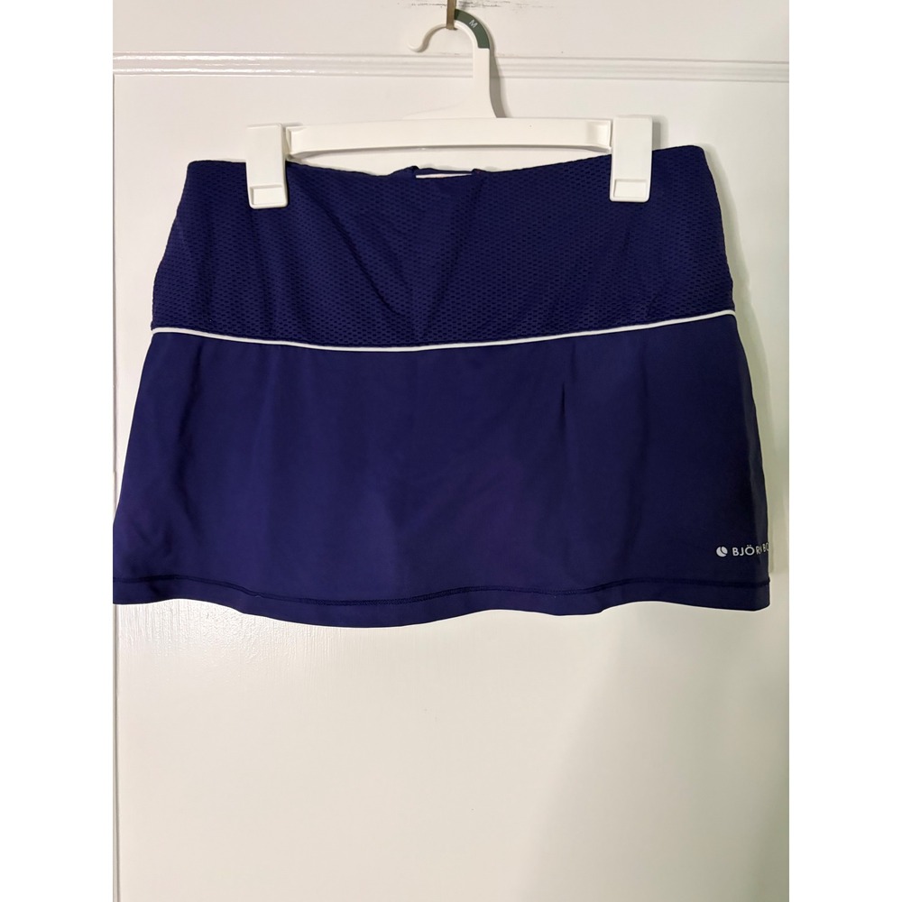Bjorn Borg Baseline Navy Tennis Skort Lace Up Back Mesh Waistband Womens XL